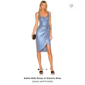 Lovers and Friends KAHLO MIDI DRESS IN ELECTRIC BLUE